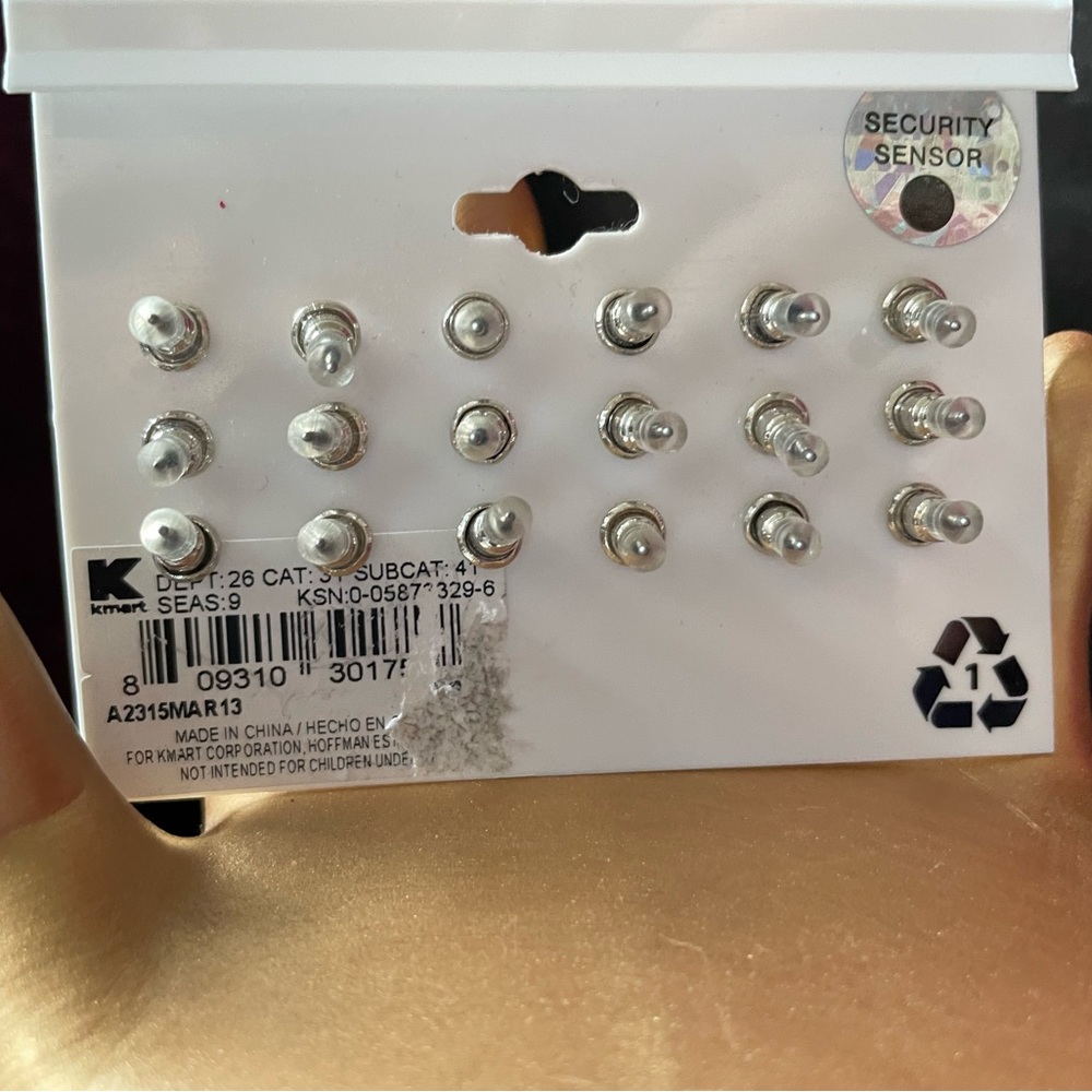 Button Stud Earring Set - Picture 2 of 2